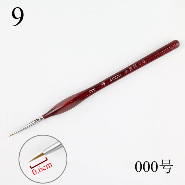9 1 шт Кисть для рисования миниатюрная деталь Fineliner Nail Art кисти для рисования волк половина краски кисти для акриловых красок принадлежности - Цвет: 9