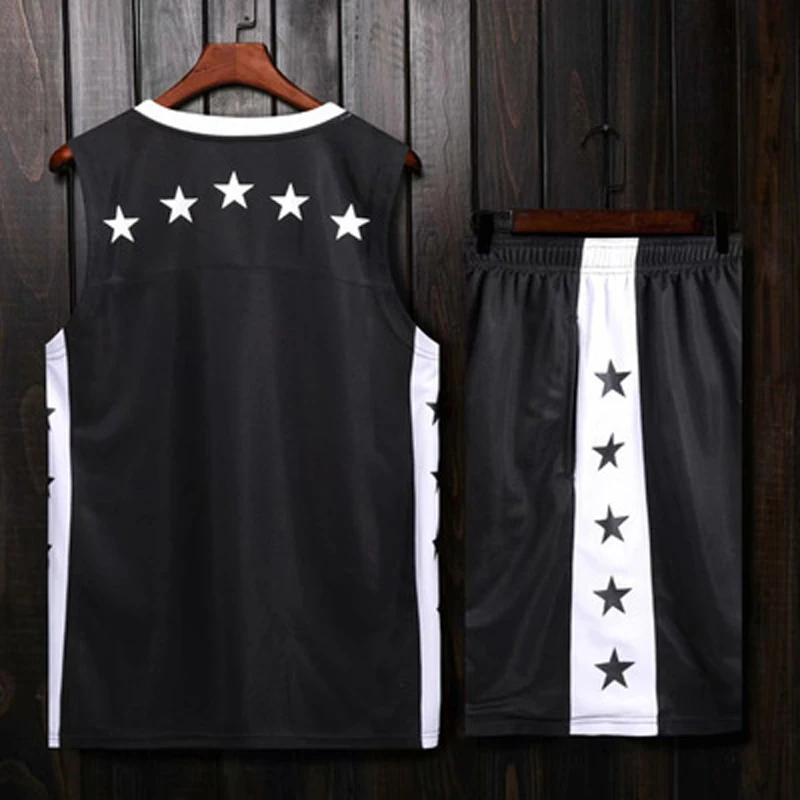 Blank basketball jersey &amp shorts training suit men Sleeveless Running sportswear uniform |
