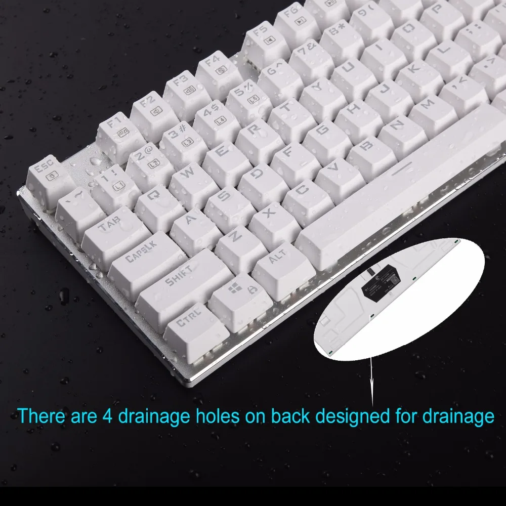 Белый механическая клавиатура RGB светодио дный подсветкой anti ореолы N Key Rollover