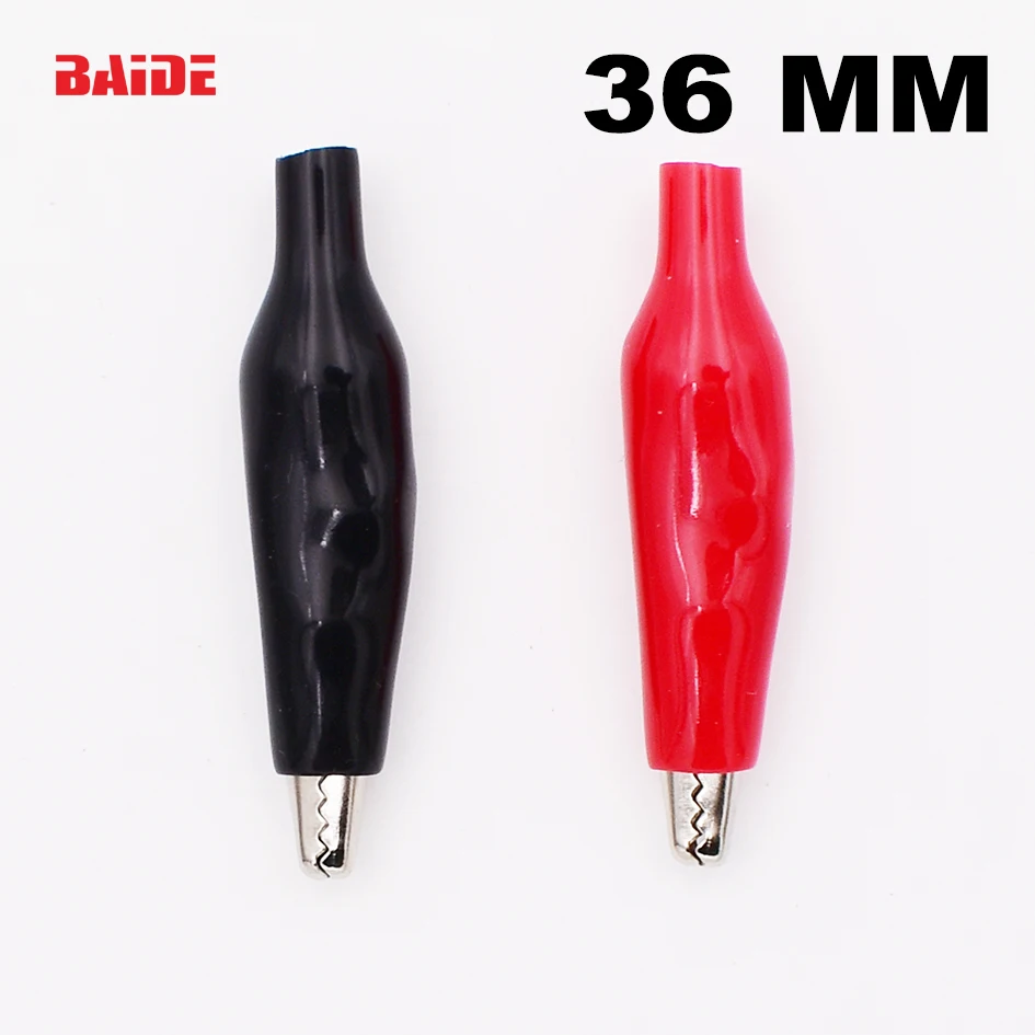 

Metal Alligator Clip crocodile electrical Clamp FOR Testing Probe Meter 36MM Black and red Plastic Boot 3000pcs