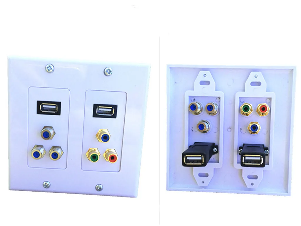 3F head coaxial signal +2USB 2.0+3RCA lotus audio and video free solder socket panel transmission multimedia | Обустройство дома