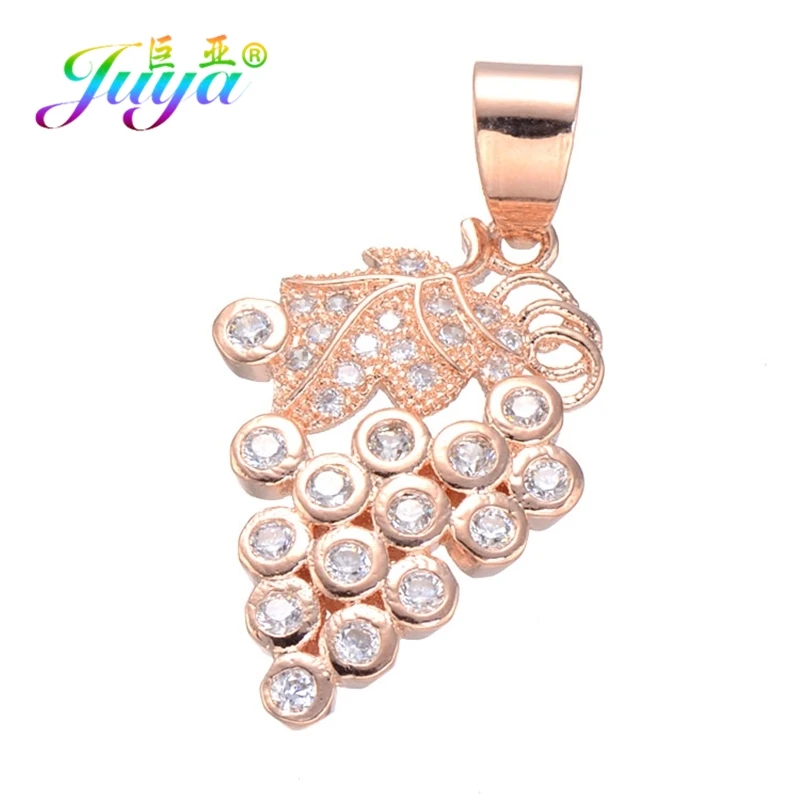 Juya DIY ювелирные изделия, микро-подвески с цирконием, кошкой, хамсой, звездой, рыбкой, Подвеска для женщин и детей, подвеска ручной работы, изготовление ювелирных изделий - Окраска металла: Rose Gold