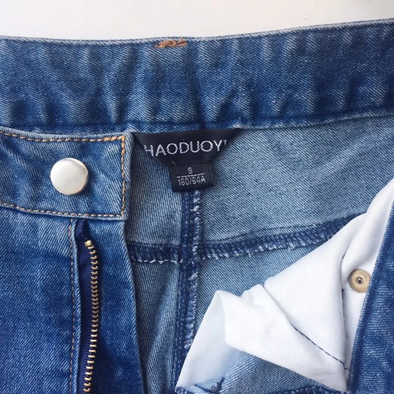 Sheingirl бренд 2018 цветочный Вышивка синие джинсы Для женщин кнопка карманы на молнии