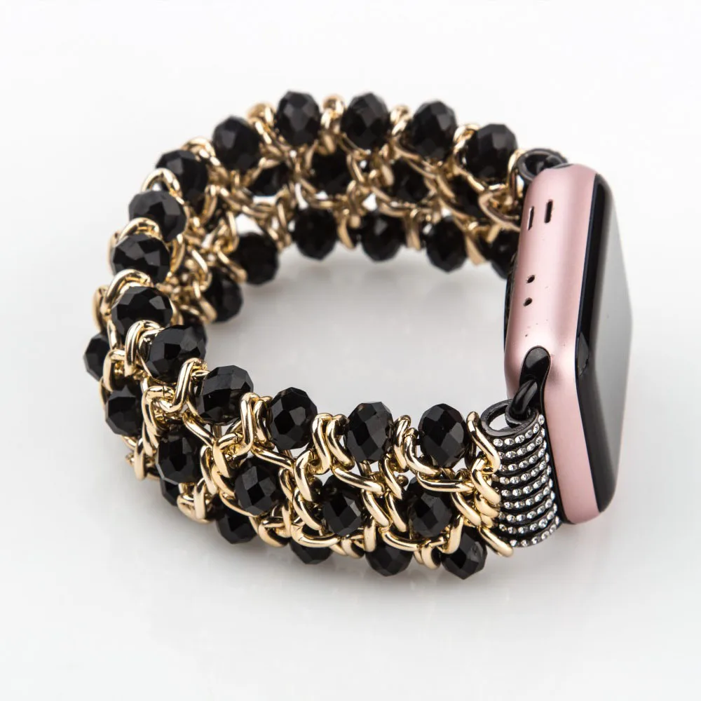 Стильный Эластичный браслет Agates для Apple Watch 38 мм 42 браслеты iWatch Series 3 2 1 ремешок с