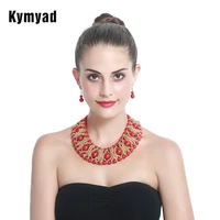 kymyad boutique jewelry sets for women gold color african beads jewelry set party accessories necklace earrings set wholesale