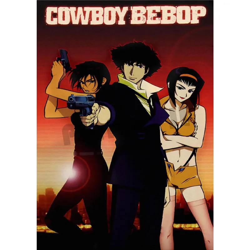 Зеленый Ковбой bebop домашний интерьер украшения Крафт Фильм плакат рисунок core наклейки на стену - Цвет: Зеленый