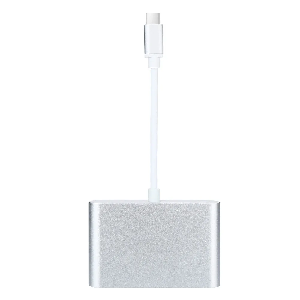 Type-C к HDMI VGA 3,5 мм аудио адаптер 3в1 USB-C конвертер кабель концентратор usb зарядное устройство usb-адаптер для samsung Ноутбук