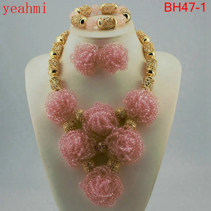 

Amazing Orange African Beads Jewelry Set Nigerian Beads Necklace Dubai Jewelry Sets 2018 New Free Shipping BH47-1