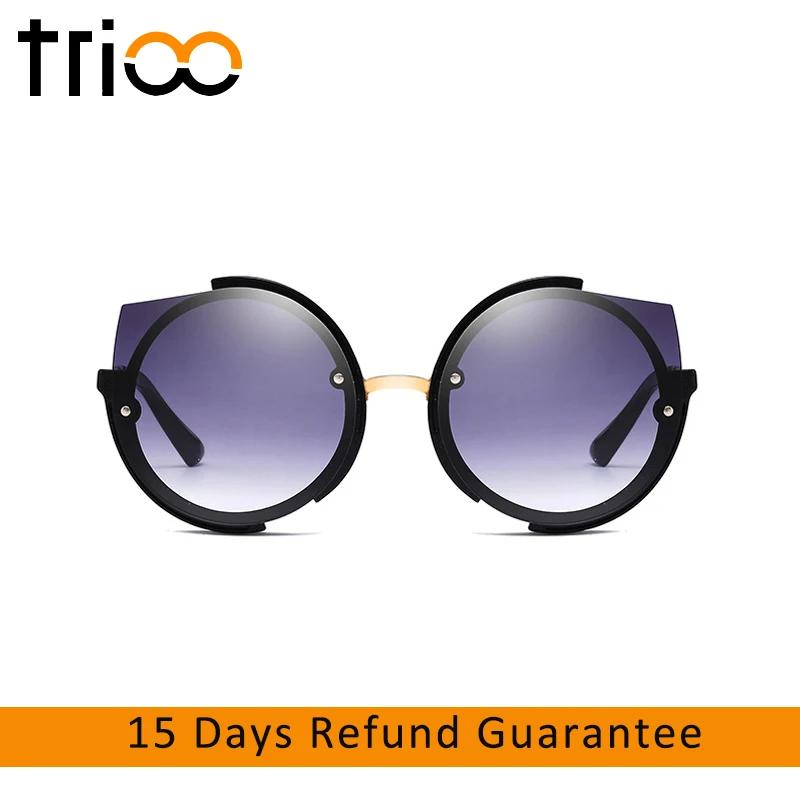 

TRIOO Rimless Cat Eye Sun Glasses For Women Oversized Fashion Female Shades Sunglasses Women Cateye Designer Oculos de sol