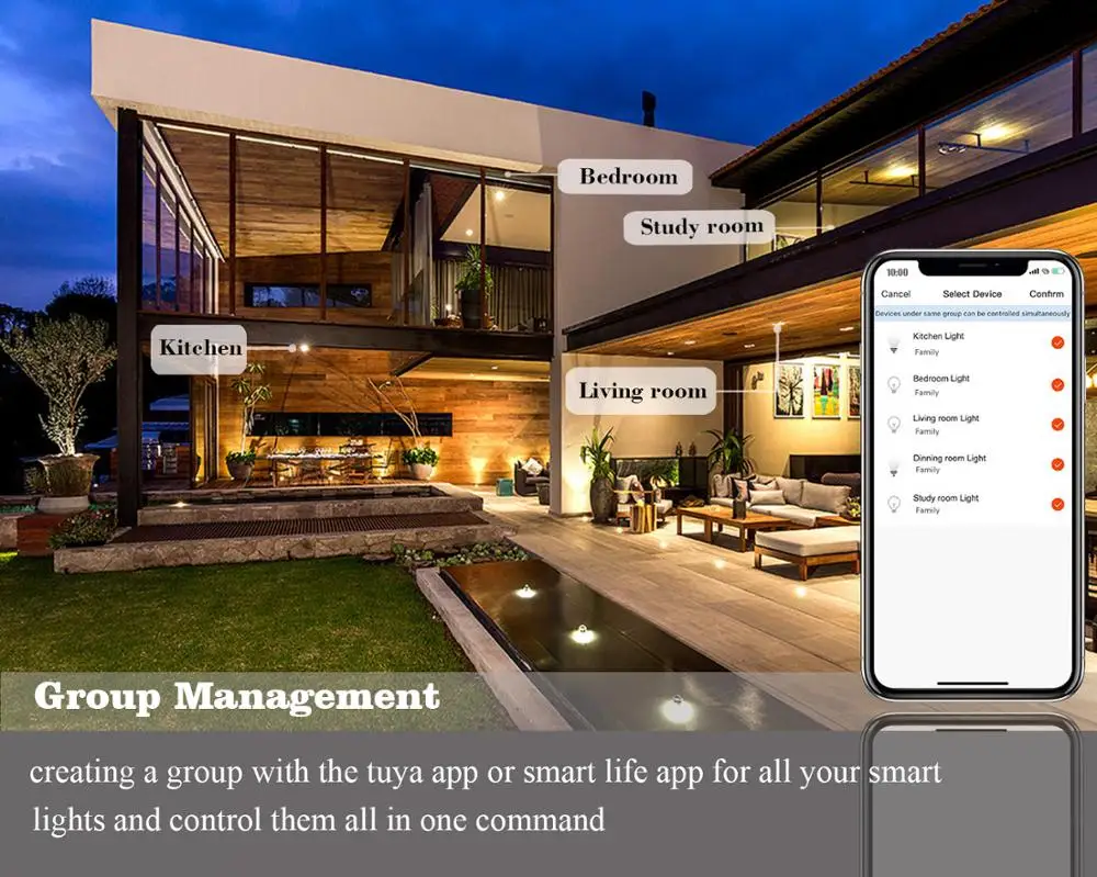 Умная Светодиодная лампа Wi-Fi миниатюрная многоцветная Лампа точечный светильник