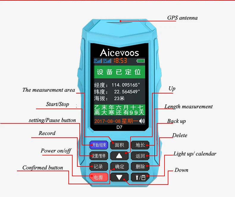Высокоточный Ручной GPS-прибор для измерения площади Земли D7 | Инструменты
