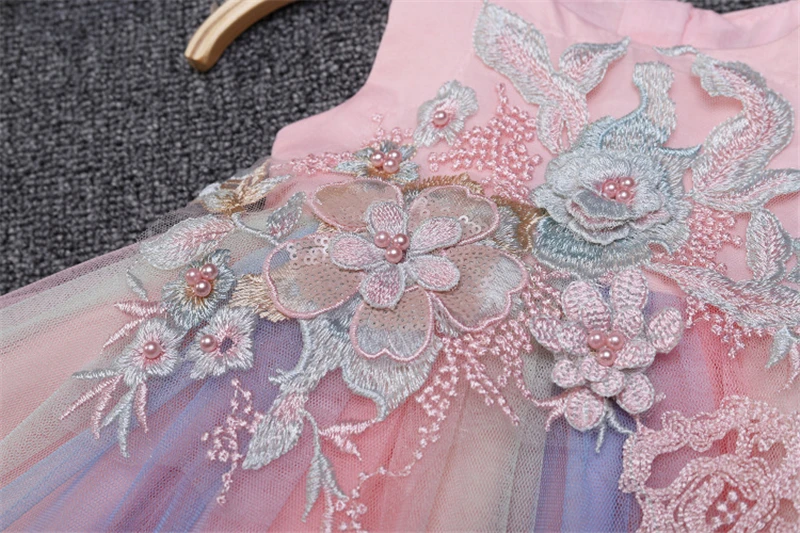 Яркое платье для малышей; Vestido; платья для новорожденных девочек; От 0 до 2 лет для новорожденных девочек на День рождения; наряд принцессы; детская одежда