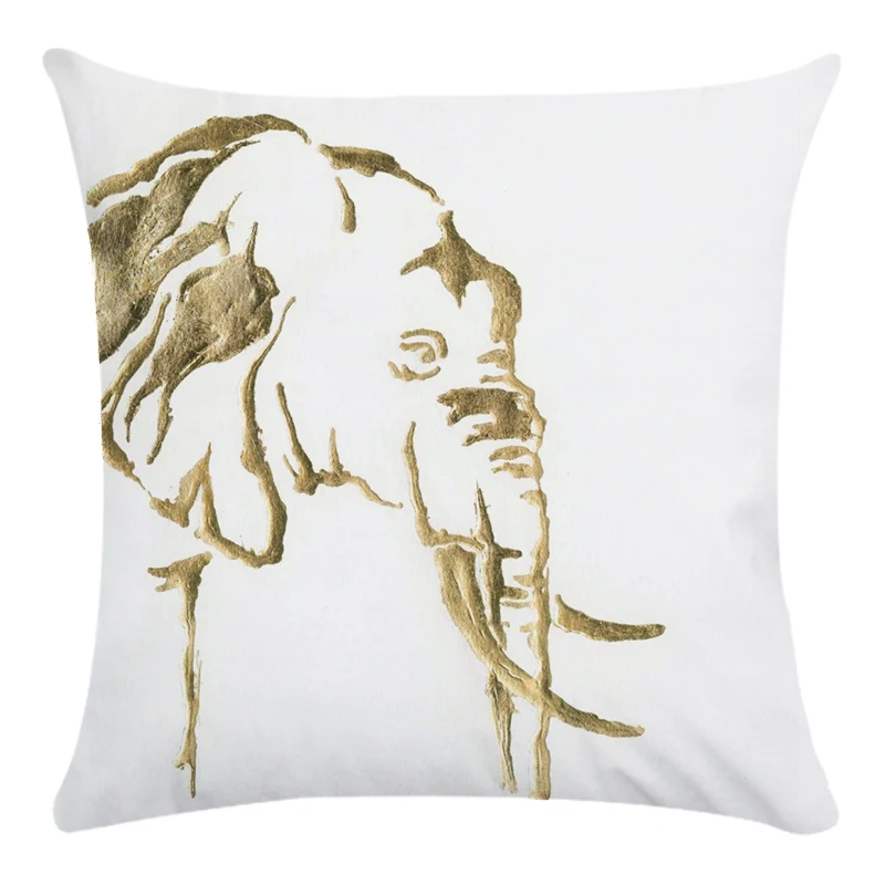 45*45 см простой абстрактный расписанный вручную лев тигр животный узор наволочка