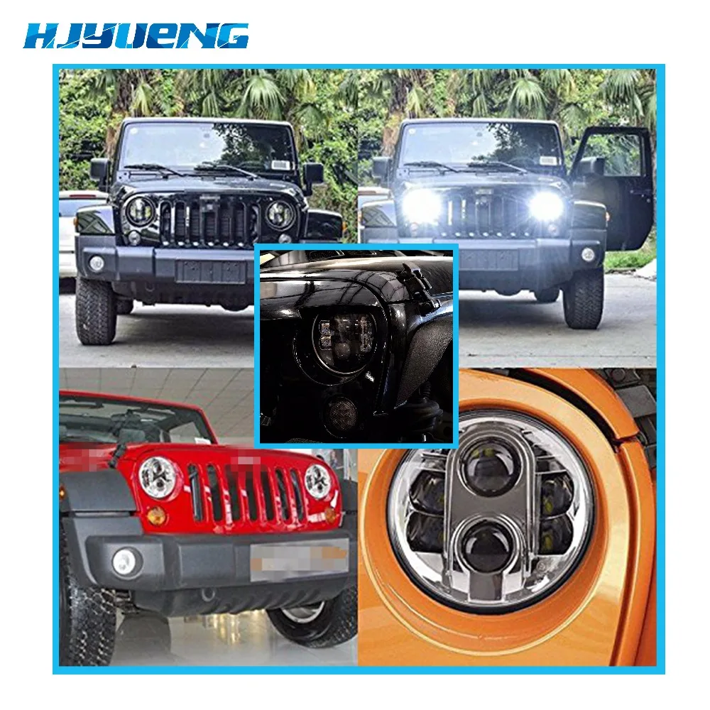 80 Вт светодиодный проектор фар точка мотоциклетные 7 дюймовый круглый фары DRL