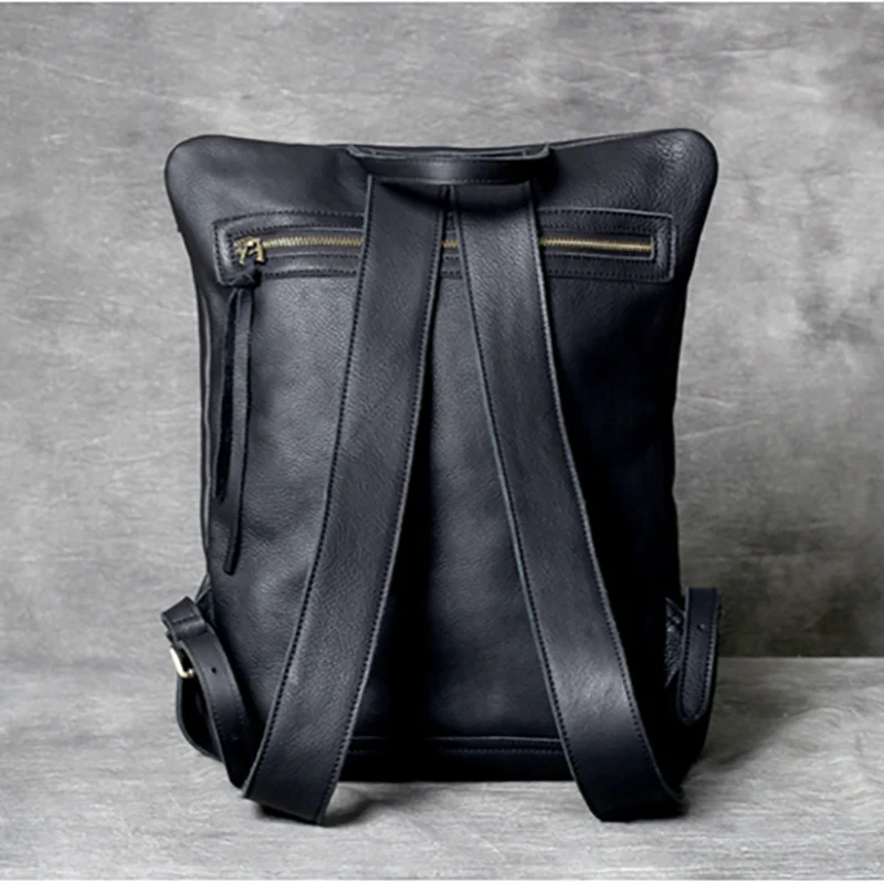 Мужской и женский кожаный рюкзак AETOO простая сумка из воловьей кожи с двумя