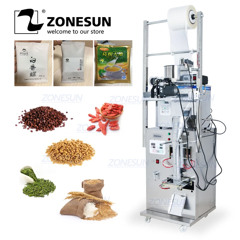 ZONESUN автоматическая 2-50 г сухое и массивное оборудование для наполнения орехов, автоматическая машина для упаковки порошковых чайных пакетиков