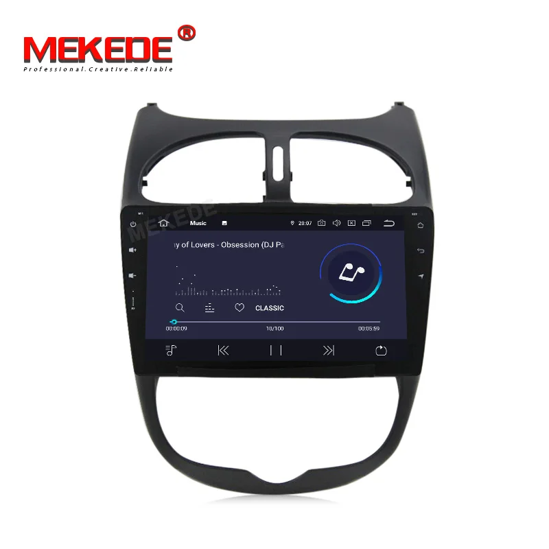MEKEDE HD 1024X600 1 din 9 дюймов 4 ядра Android 9,0 автомобильный dvd-плеер для peugeot 206 авто gps навигация радио мультимедиа BT wifi