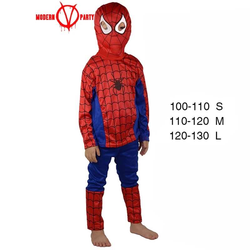 Red spiderman costume black batman superman halloween costumes for kids superhero capes anime cosplay carnival |