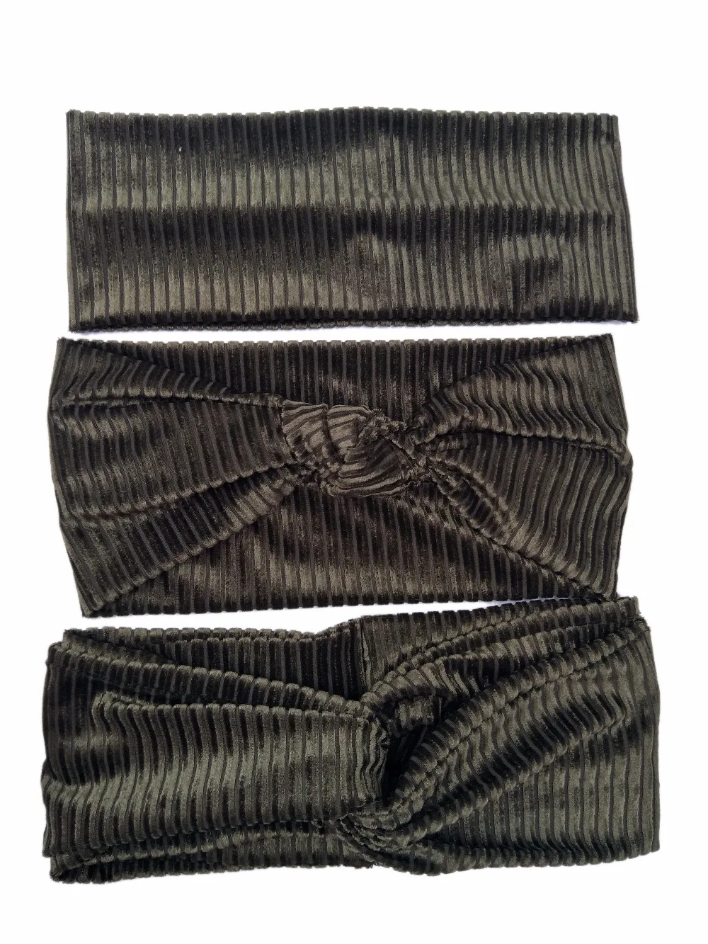 Повязка на голову P171234 в белый горошек коричневая бархатная повязка полоску