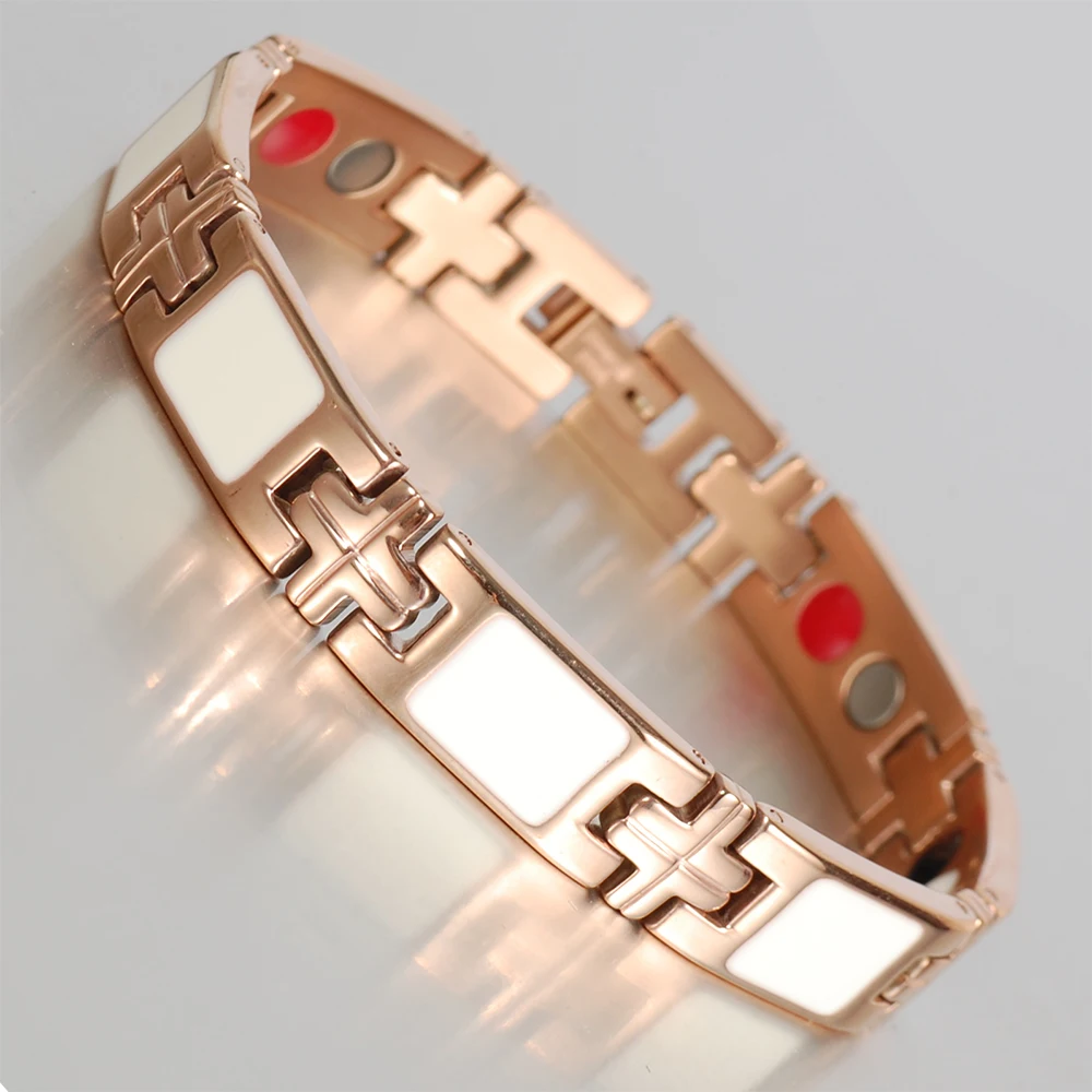 Женский браслет из циркония Wollet белый с инфракрасным покрытием цвета розового