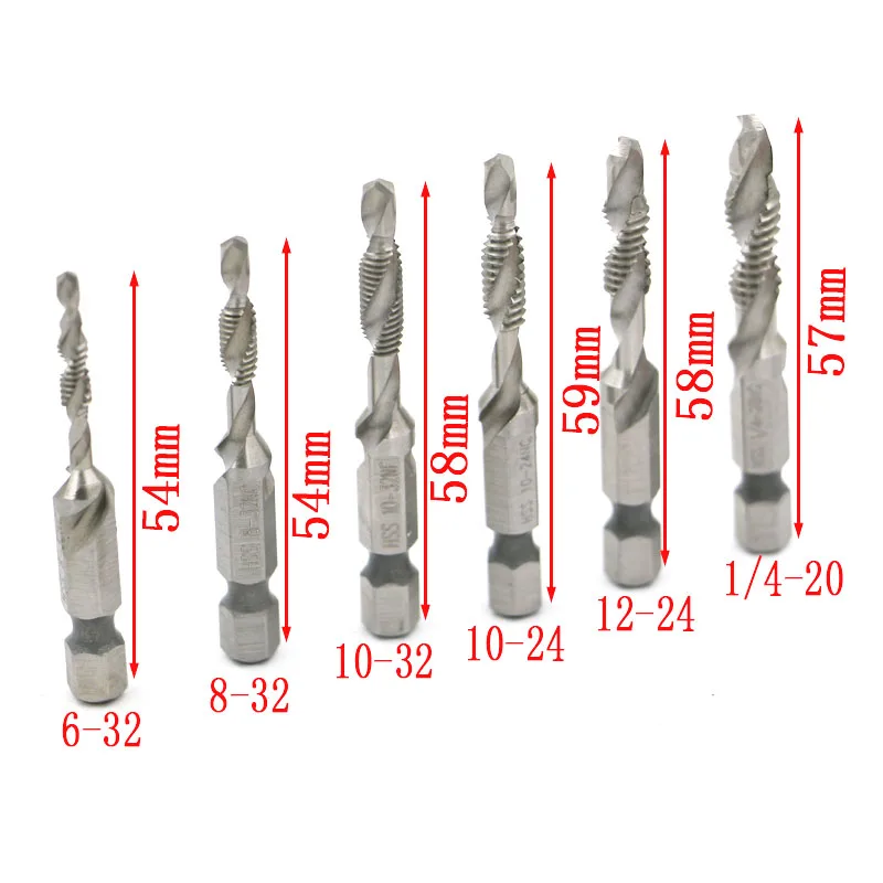 Сверла с шестигранным хвостовиком 6 шт. винт из быстрорежущей стали винтовой