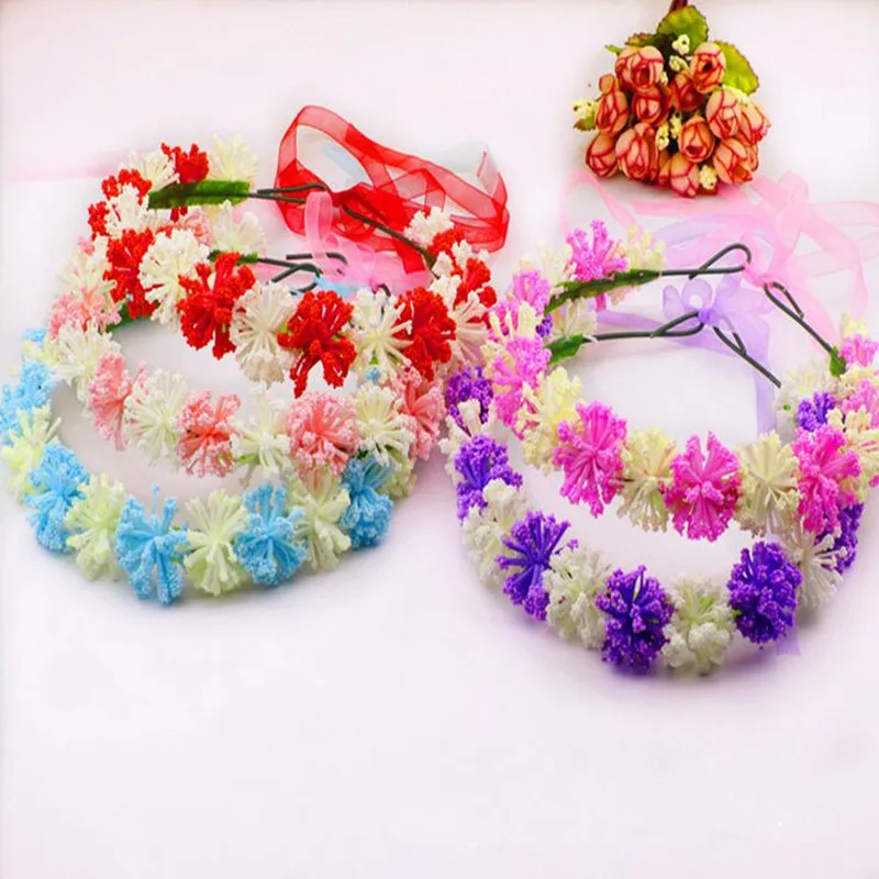 Детская повязка на голову для девочек гирлянда цветочный венок головной убор