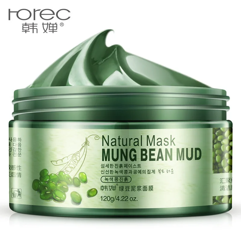 Rorec mung Bean Mud маска удалить угри лечение акне отбеливающая для лица увлажняющий
