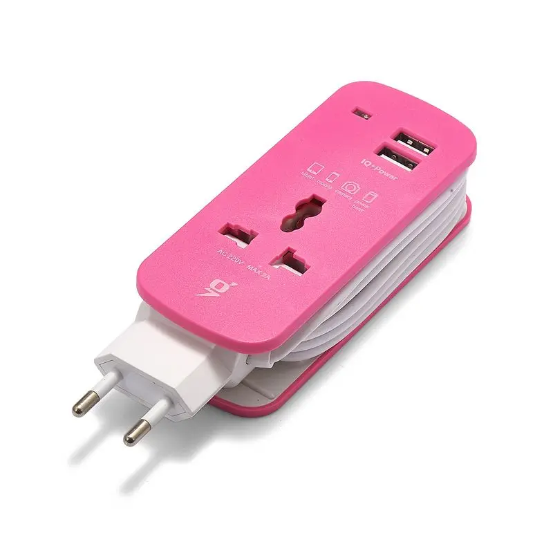 USB сетевой кабель с европейской вилкой 1,5 м, удлинитель, портативный сетевой кабель с 2 usb-выходами, умное зарядное устройство