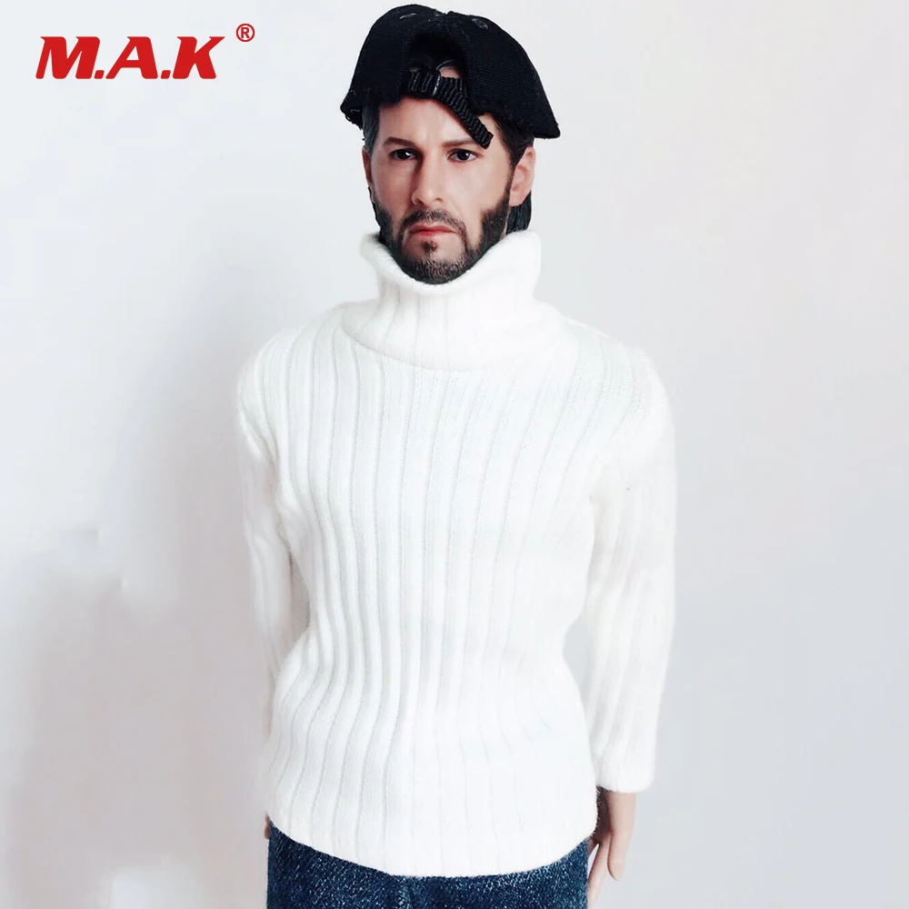 1/6 Scale Figure Accessory Male Clothes White Sweater High-necked Knit for Male/Female Body | Игрушки и хобби