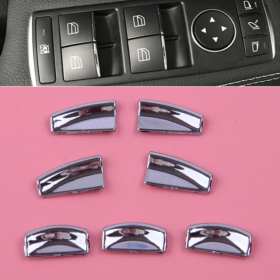 Дверь подлокотник окно Лифт кнопка Крышка отделка наклейки подходит для Mercedes Benz E