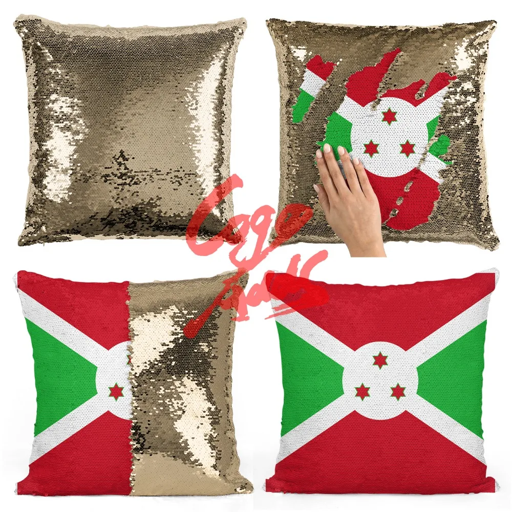 Бурунди Декоративные диванные подушки Реверсивный Русалка блесток Подушка