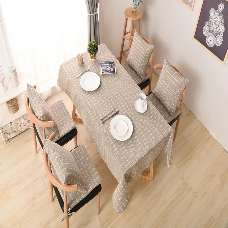 Модная льняная скатерть в клетку стиле кантри многофункциональная