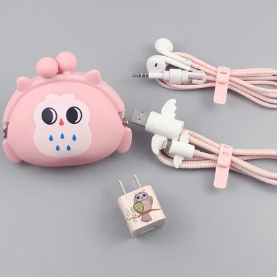 Милый мультяшный usb-кабель протектор для наушников с кабельным Стикеры для намотки спиральный usb-шнур с зарядным устройством для iPhone 6 6s 7 8 Plus X XR - Цвет: 14
