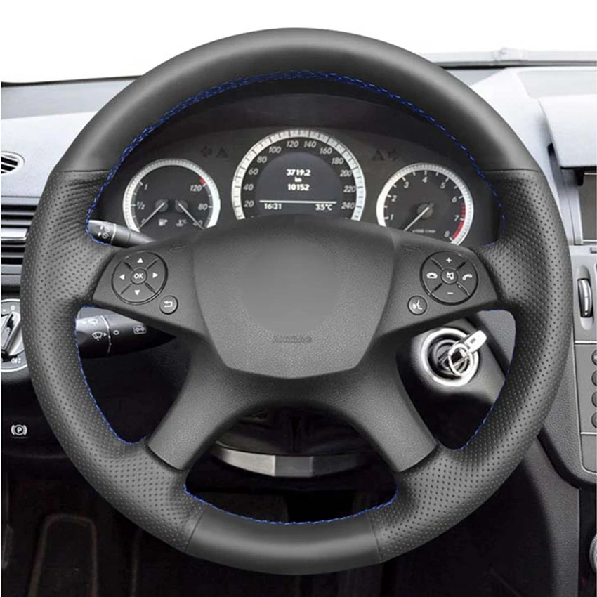 Черная искусственная кожа PU с ручной строчкой для Mercedes Benz W204 C-Class 2007-2010 C280 C230 |