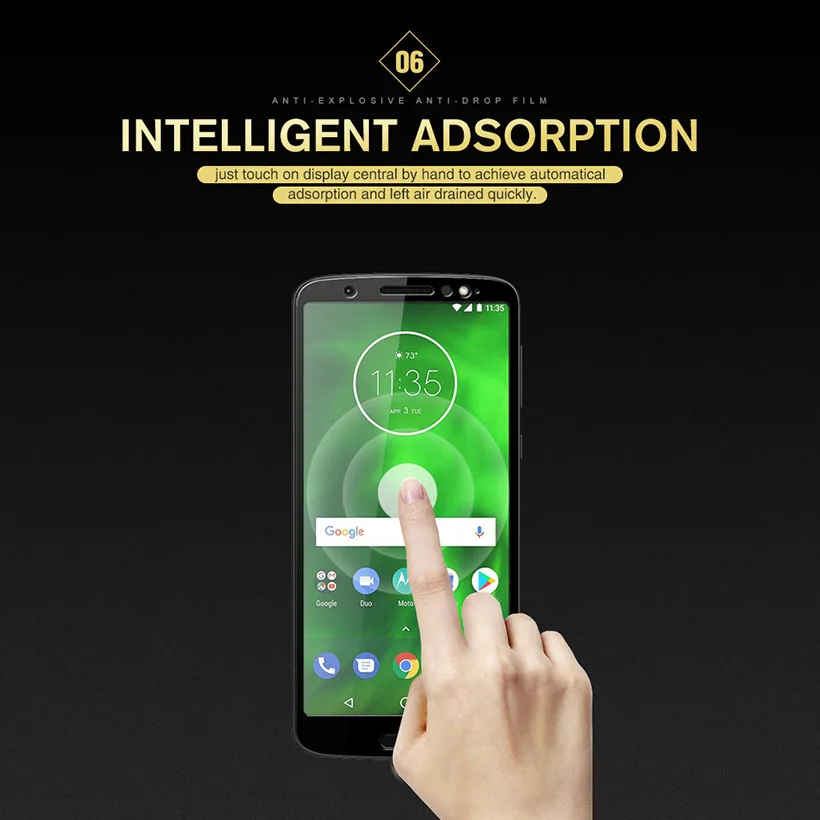DEROZAN Защитные пленки для Motorola Moto G6 1S закаленное стекло 3D полное покрытие защитная