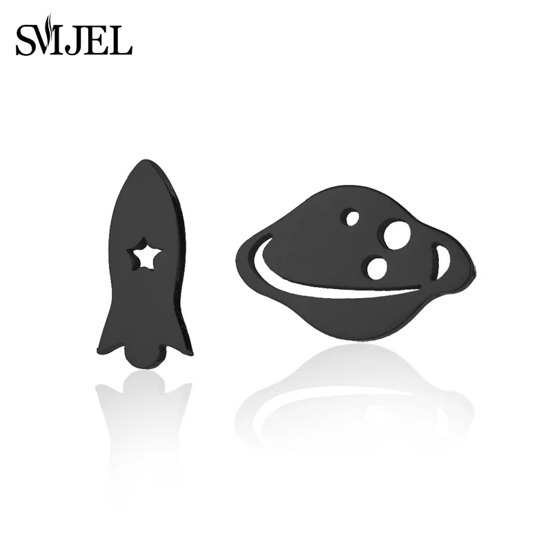Black GED135 SMJEL, балетные женские серьги-гвоздики, модные женские серьги из нержавеющей стали, ювелирные аксессуары, подарок на выпускной - Окраска металла: Black GED135