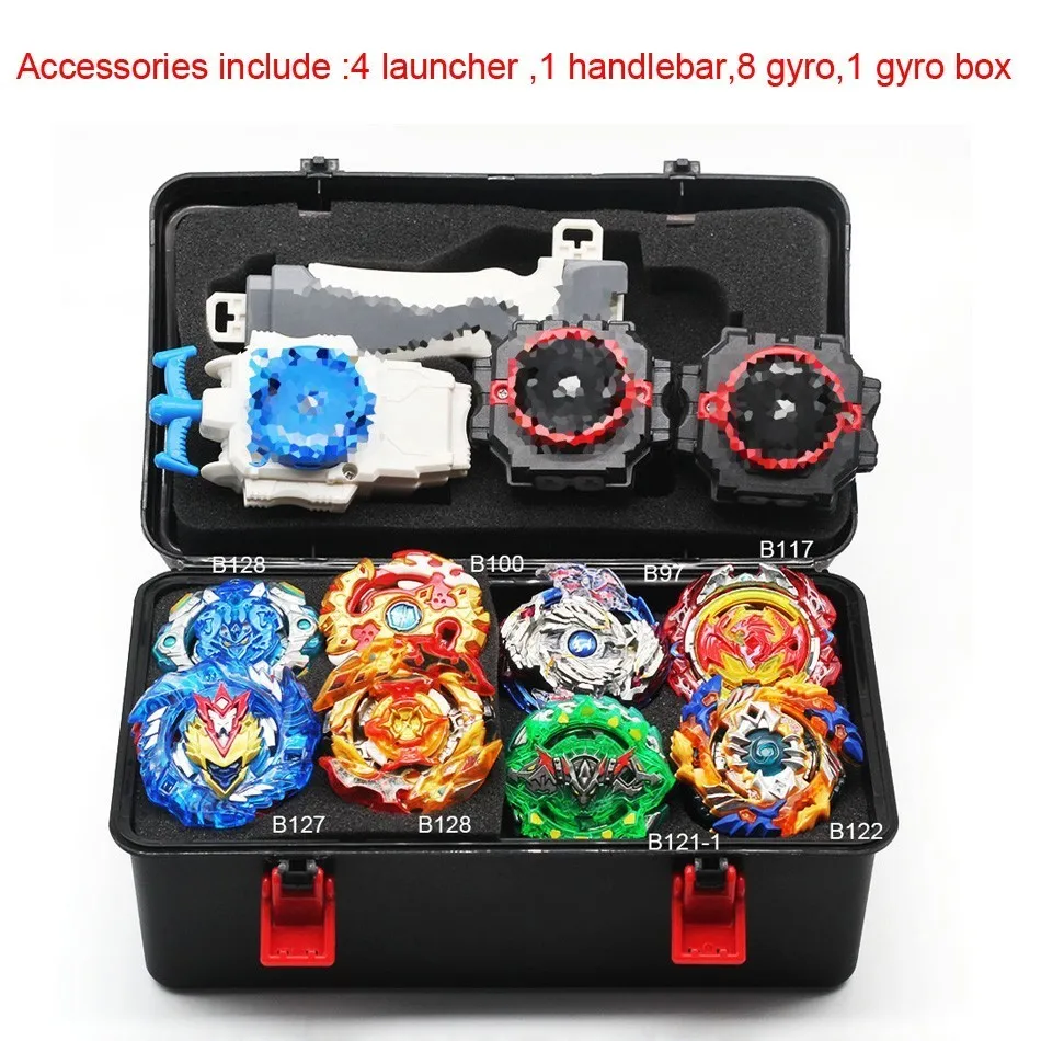 Новые пусковые установки Beyblade B129 Toupie Bayblades металлические черные гальки набор Burst Fafnir коробка Bey Blade игрушки для мальчика на день рождения - Цвет: 3-2