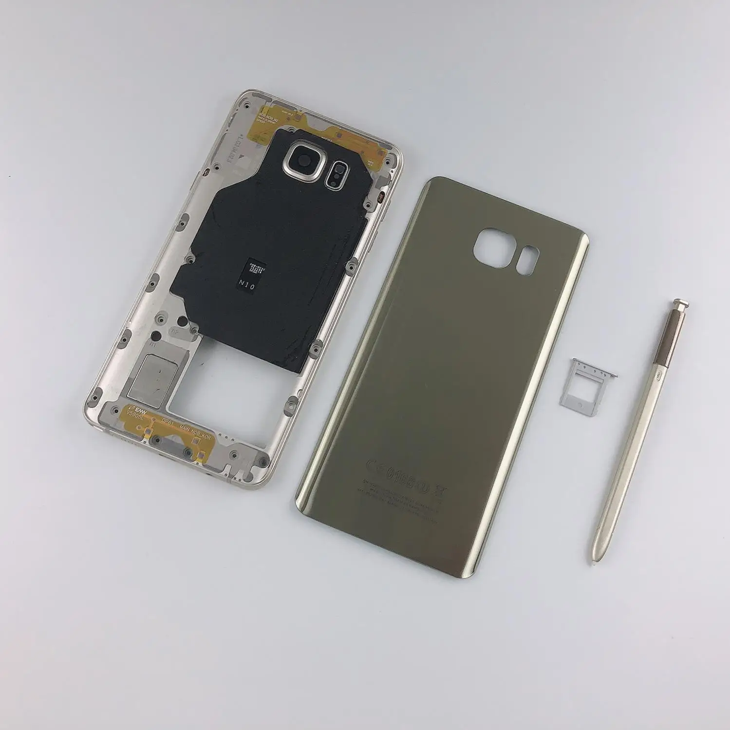 Для samsung Galaxy Note 5 N920 N920F корпус металлическая средняя рамка + стеклянная Задняя