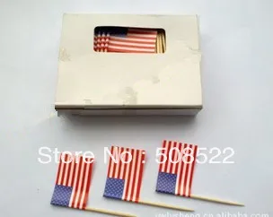 

DHL free shipping Factory wholesale 65mm Banner /Advertising /Promotional Flag (toothpick flag)-United States flag