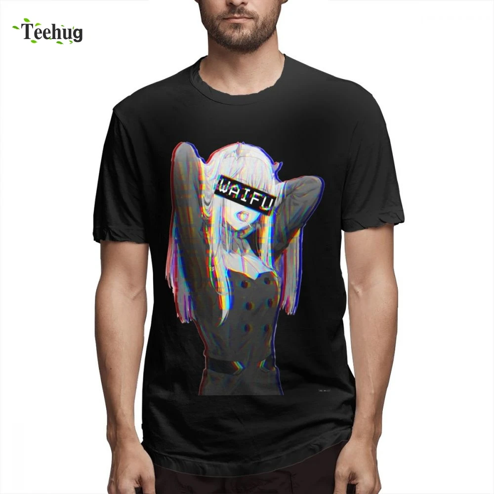 Футболка с рисунком из аниме Дарлинг во Фране футболка Zero Two Waifu забавная Мужская