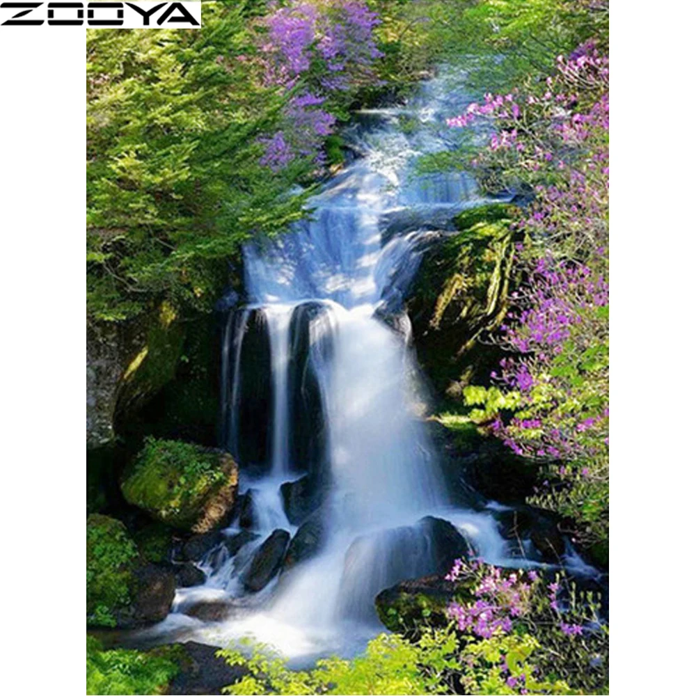 

5D DIY Diamond Painting Cross-Stitch Kits Diamond Embroidery Waterfall Flower Pictures Of Rhinestones Paintings By Numbers R1172
