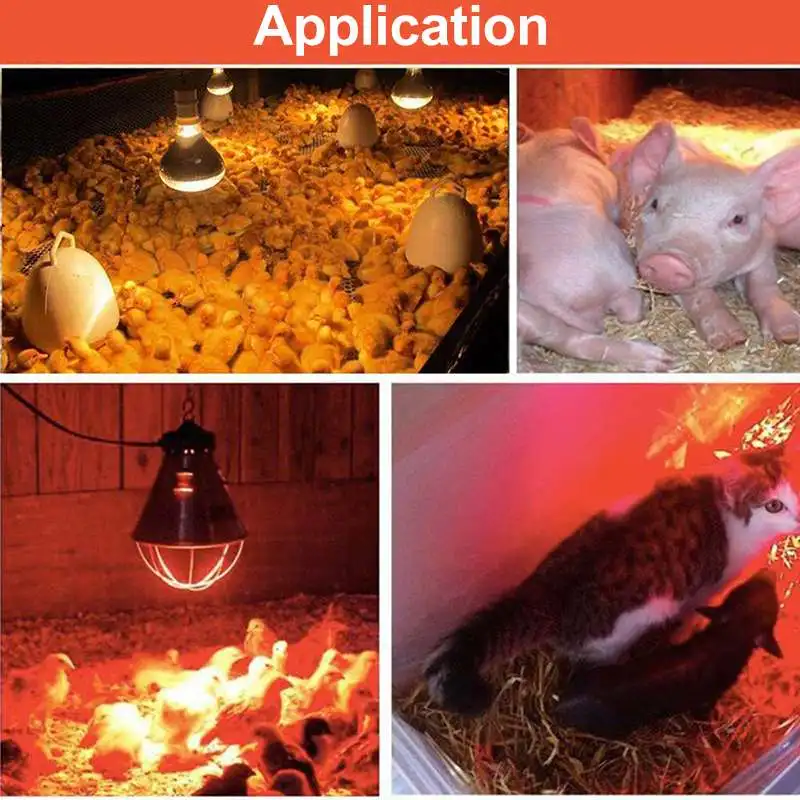 Farm E27 100 Вт/150 Вт/250 Вт Взрывозащищенная тепловая лампа умный инфракрасный светодиодный светильник для домашних животных Брудер люк курица поросенок собака кошка теплая лампа