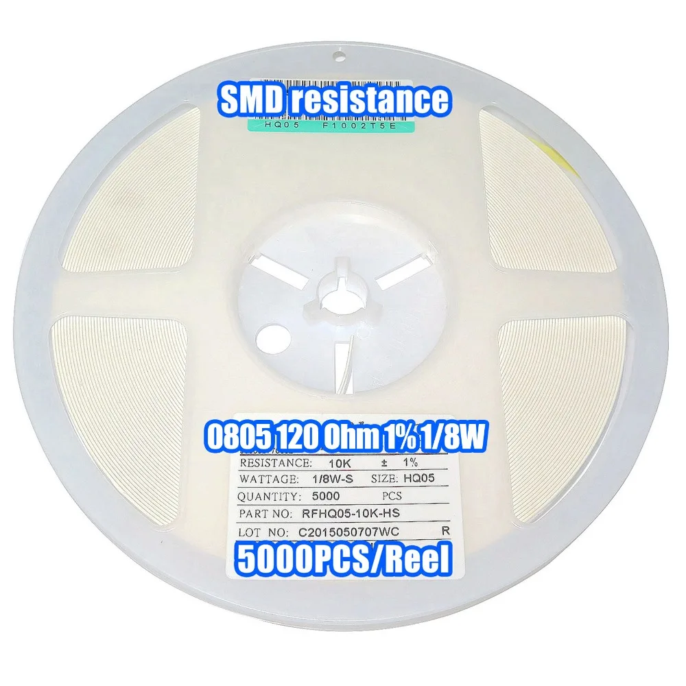 1 Катушка 0805 120R 120 Ом 1% 1/8 Вт SMD сопротивление 5000 шт/катушка|Регуляторы