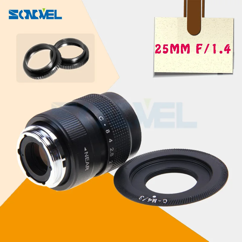 Объектив для ТВ фильмов 25 мм F1.4 CC Крепление C Olympus Micro 4/3 m4/3 EP1 EP2 EP3 EP5 EPL1 EPL2 EPL3 EPL5 EPM1 EM5