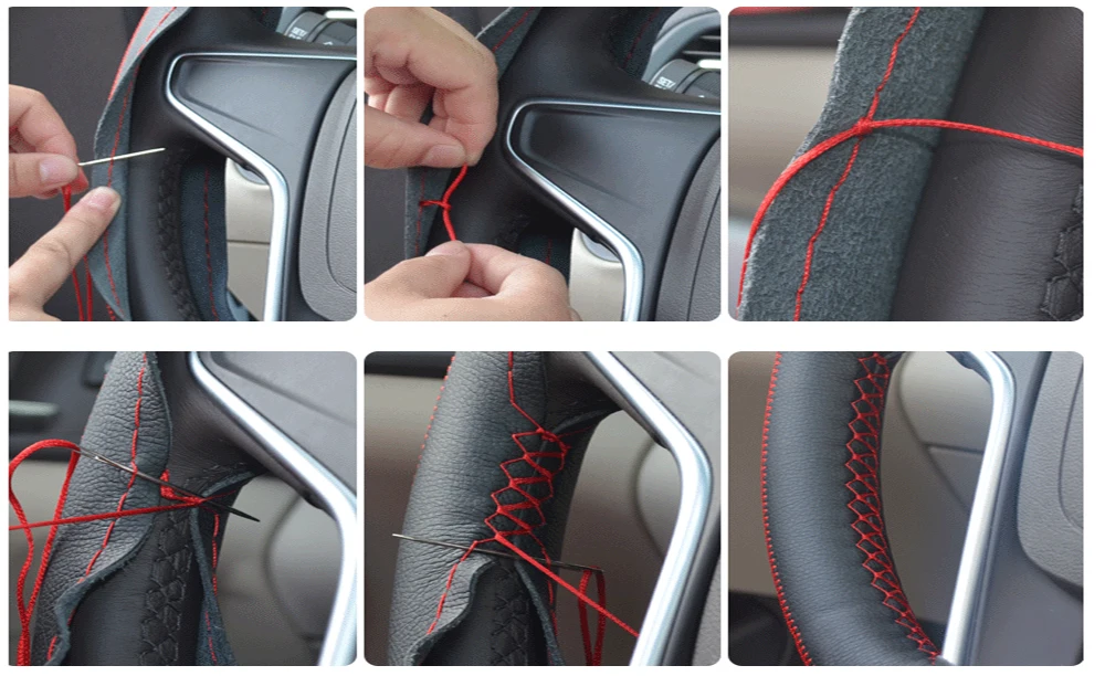 Diy Car Steering Wheel Cover Leather With Needles Thread For Lada 1111 Oka 2105 2106 2107 2109 2110 2112 2113 2114 2115 | Автомобили и