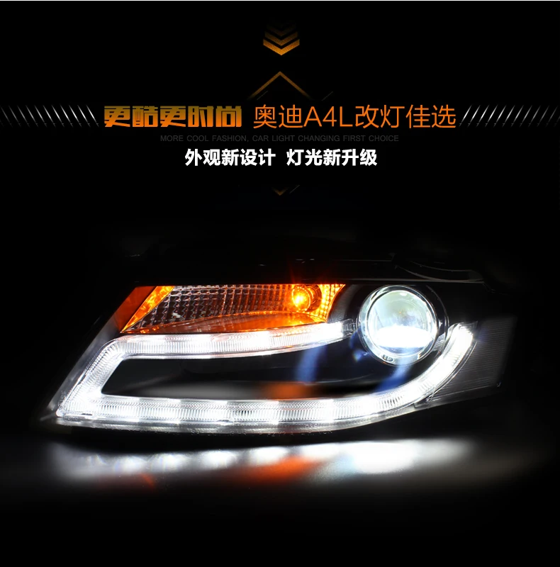 AKD автомобильный Стайлинг для фар A4 2009-2012 A4L B8 седан фара DRL HID фара ангел глаз биксеноновые фары аксессуары