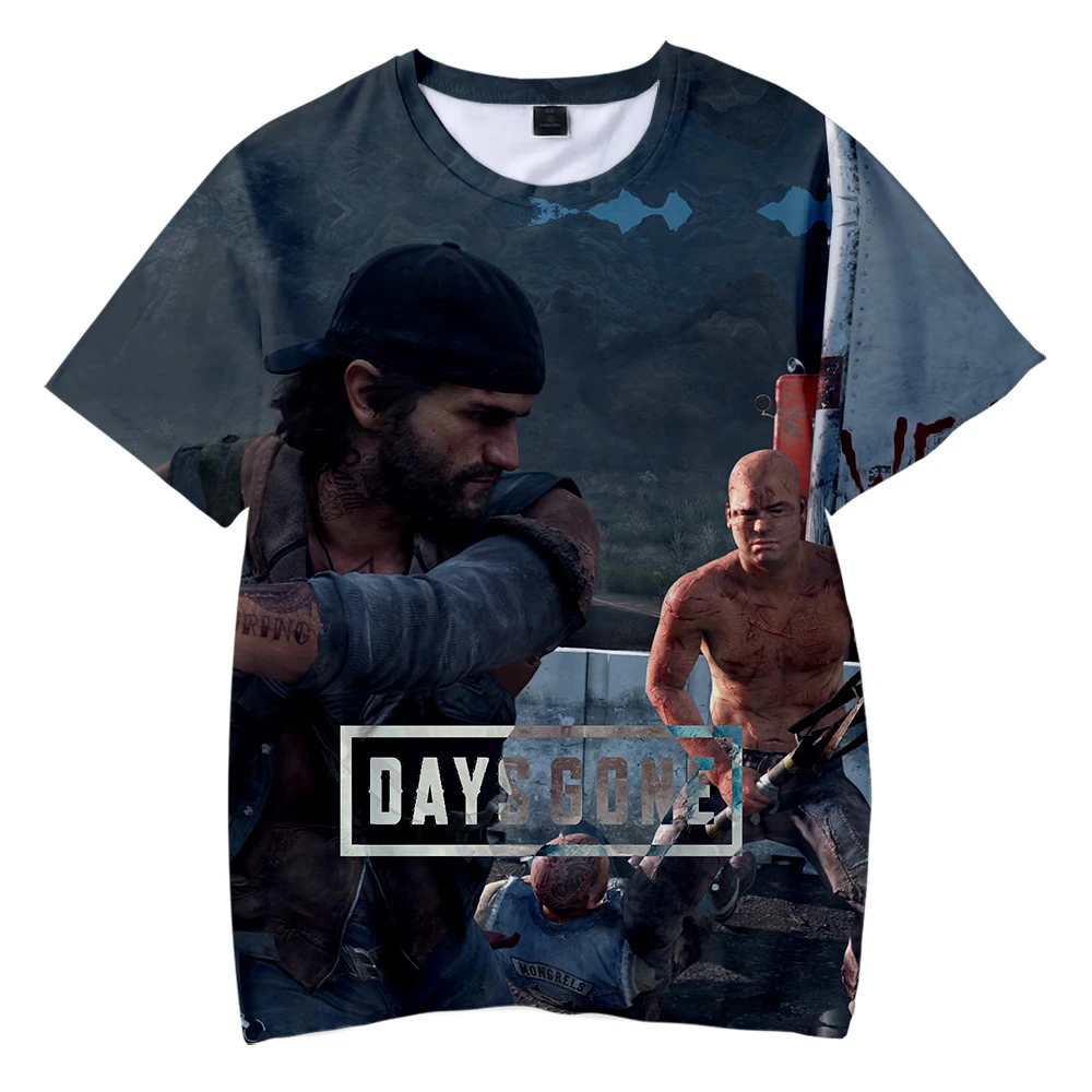 Days Gone/Детская летняя футболка с 3D рисунком Мягкая круглым вырезом Повседневная