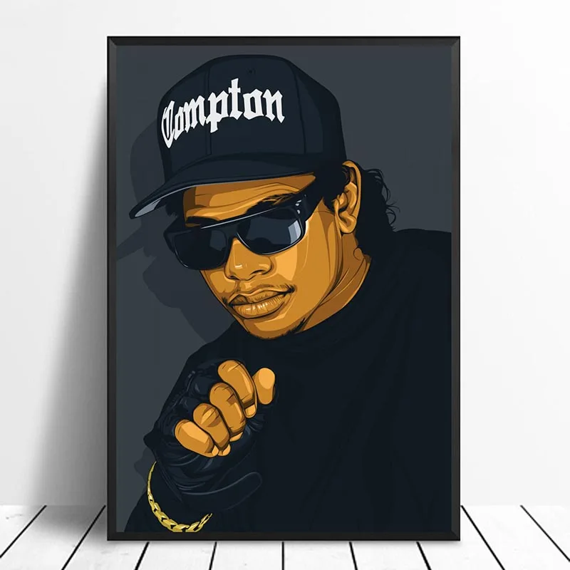 Eazy E музыкальный постер в стиле хип-хоп Рэп звезда настенная живопись масляная