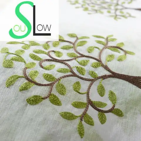 Занавеска Slow Soul для спальни гостиной занавески с вышивкой в виде листьев тюль