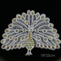 1pc fashion iron on sequins peacock patches for clothing embroidery ironing appliques parche diy handmade clothes accessories